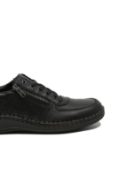Imagine Pantofi comozi negri din piele naturală granulată RIK05228-00