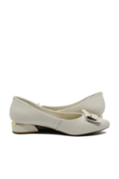 Imagine Pantofi damă cu vârf ascuțit bej din piele naturală OTR840017