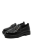 Imagine Pantofi loafer damă negri din lac cu detaliu croco OTR440001