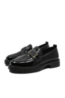 Imagine Pantofi loafer damă negri din lac cu detaliu croco OTR440001
