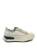 Imagine Pantofi sport damă din piele naturală, bej cu detalii verzi FNX18001-3