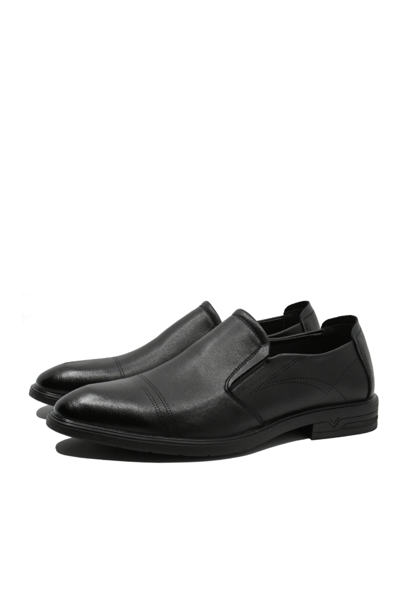 Imagine Pantofi bărbați fără șiret, negri, din piele naturală FNX16235
