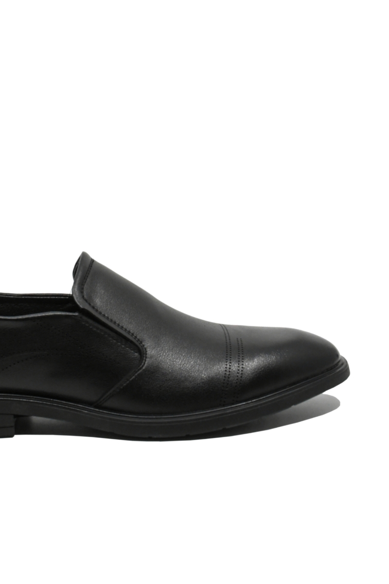 Imagine Pantofi bărbați fără șiret, negri, din piele naturală FNX16235