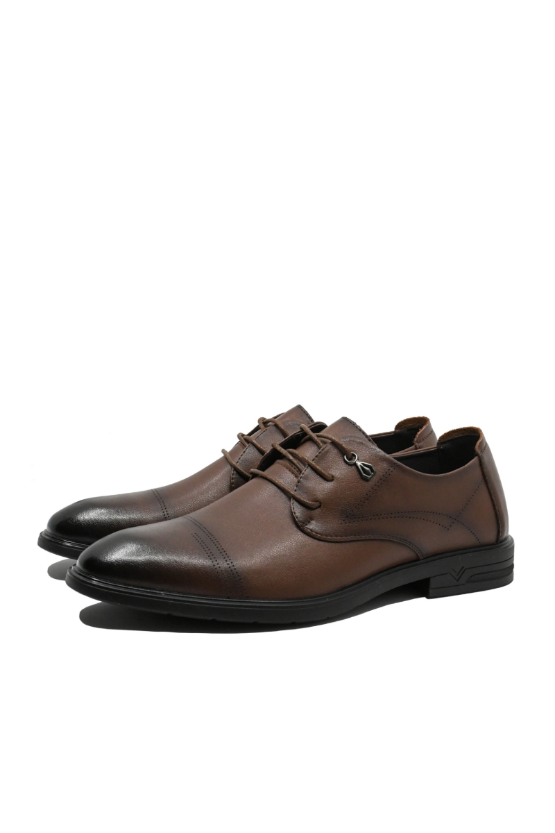 Imagine Pantofi bărbați stil derby, maro, din piele naturală FNX16233