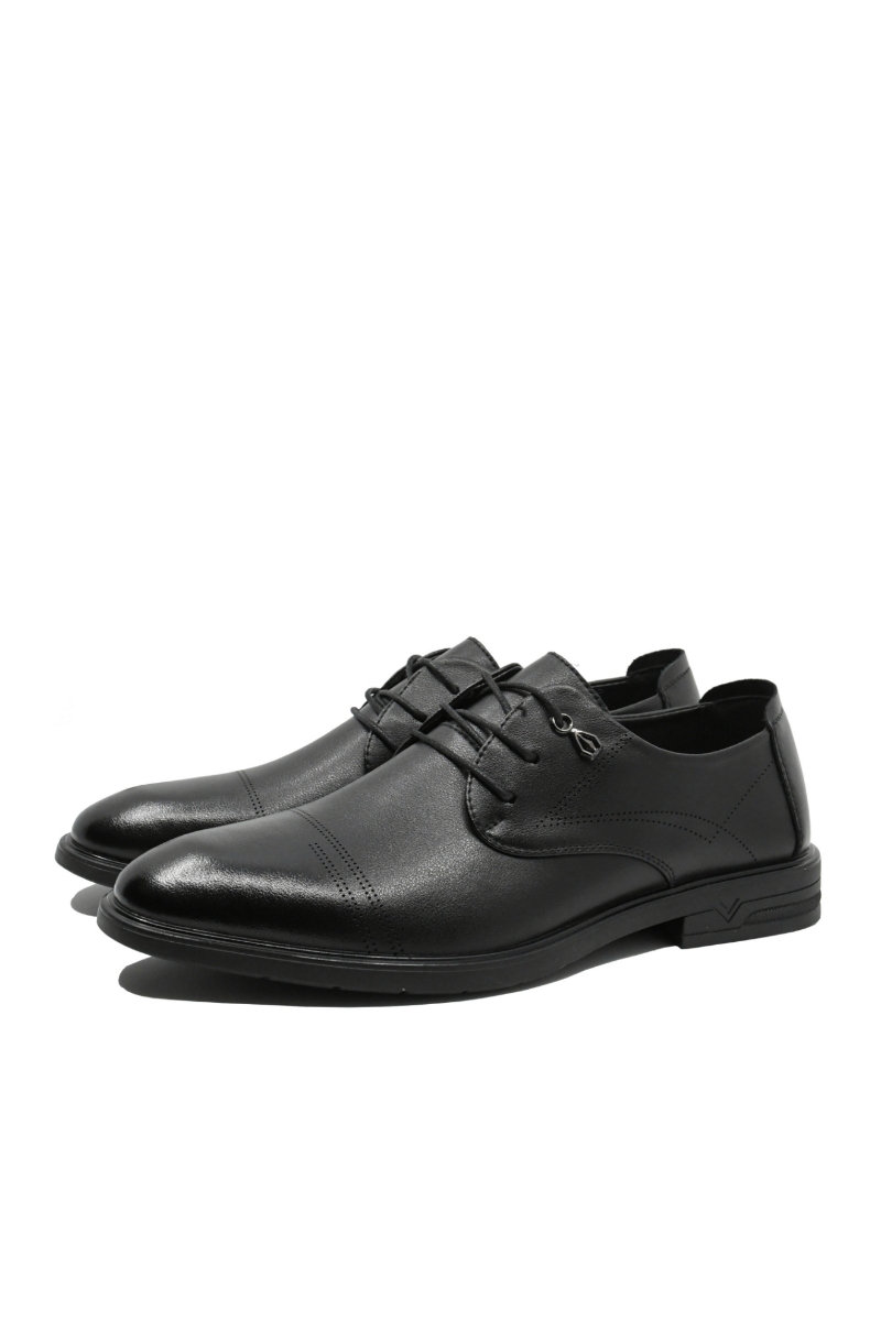 Imagine Pantofi bărbați stil derby, negri, din piele naturală FNX16233