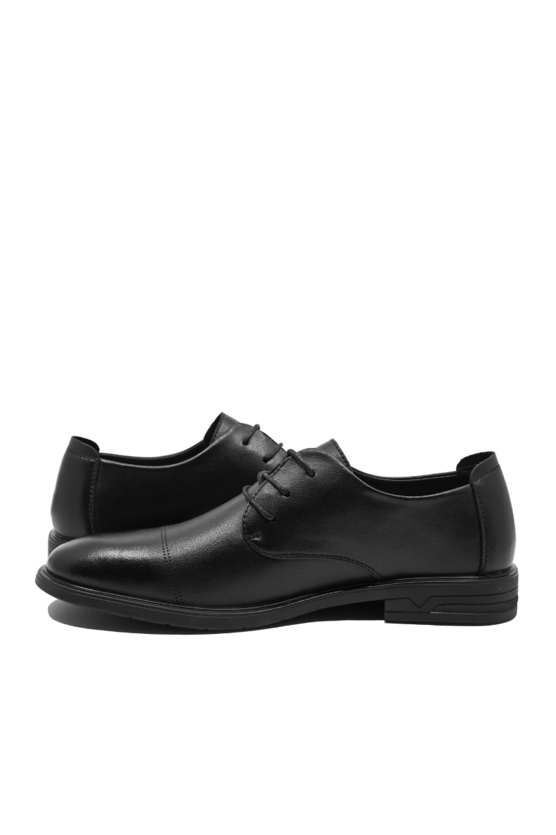 Imagine Pantofi bărbați stil derby, negri, din piele naturală FNX16233