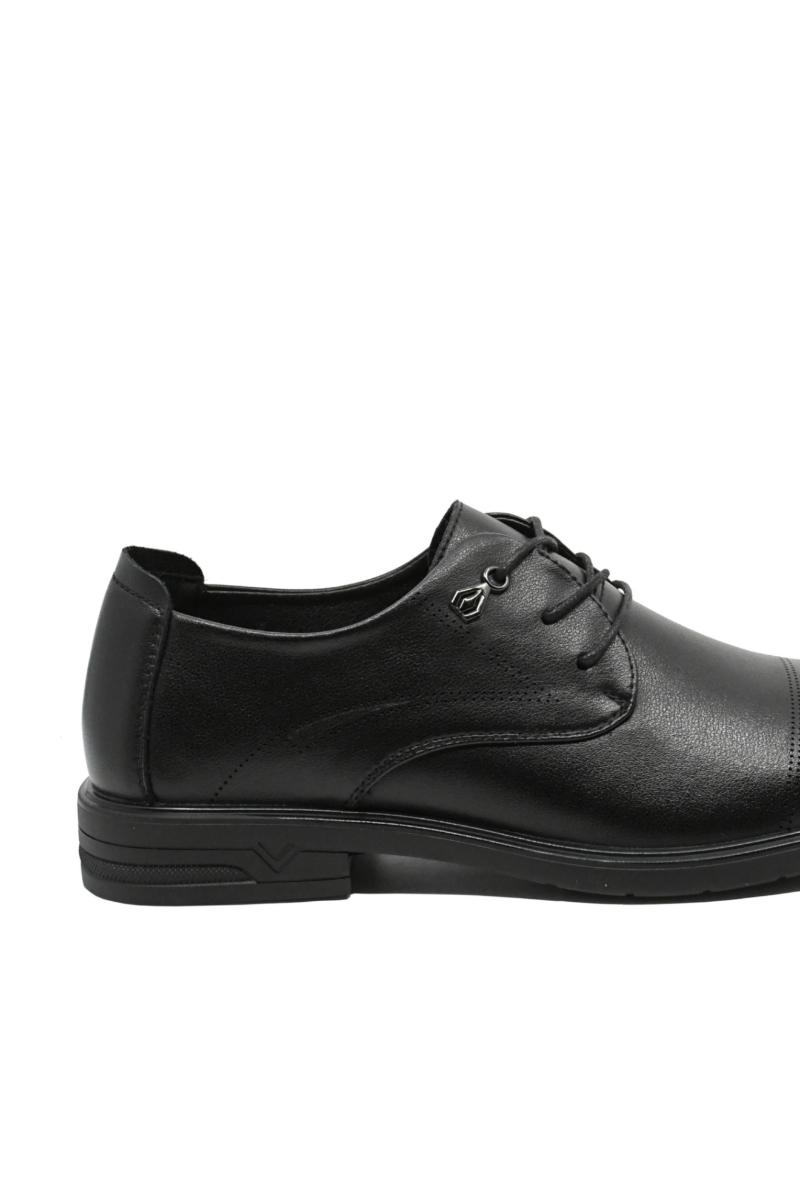 Imagine Pantofi bărbați stil derby, negri, din piele naturală FNX16233
