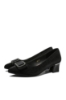 Imagine Pantofi damă negri din piele naturală cu print FNX2316