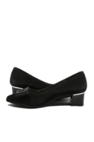 Imagine Pantofi damă negri din piele naturală cu print FNX2316