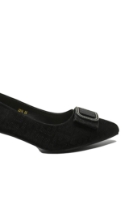 Imagine Pantofi damă negri din piele naturală cu print FNX2316