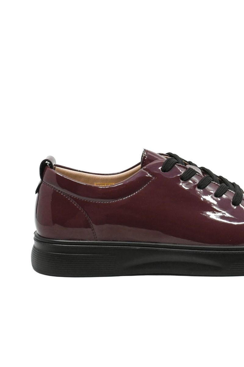 Imagine Pantofi damă casual-office, cu șiret, bordo wine din lac KIVA3113