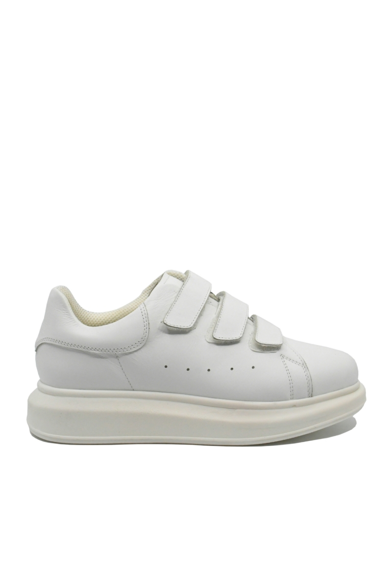 Imagine Pantofi sport damă cu barete albi din piele naturală LF081