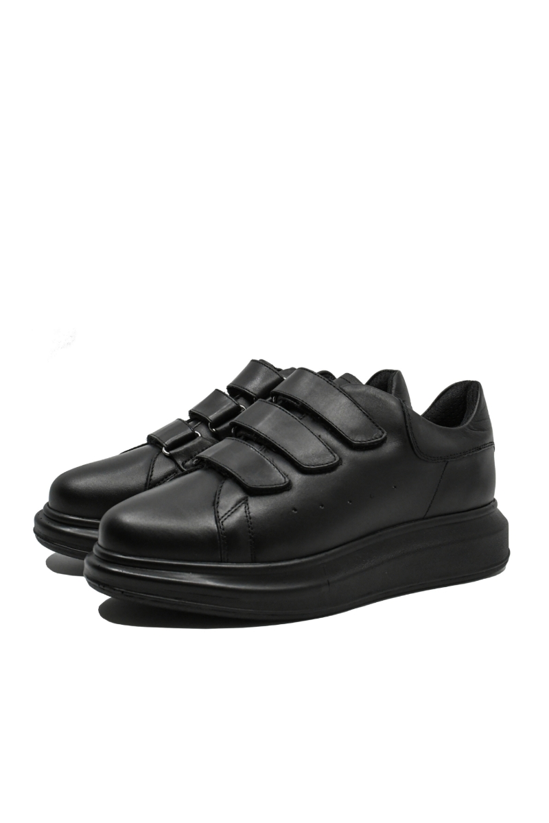 Imagine Pantofi sport damă cu barete negri din piele naturală LF081
