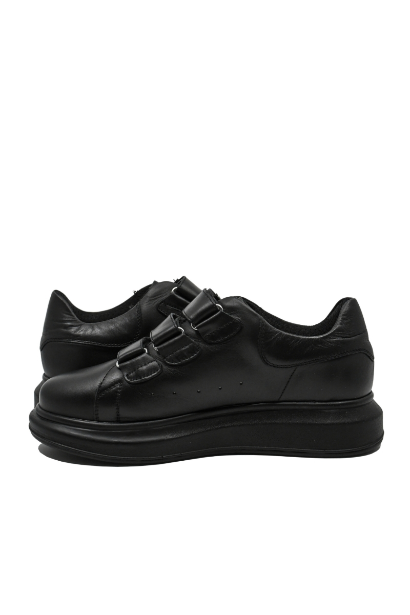 Imagine Pantofi sport damă cu barete negri din piele naturală LF081