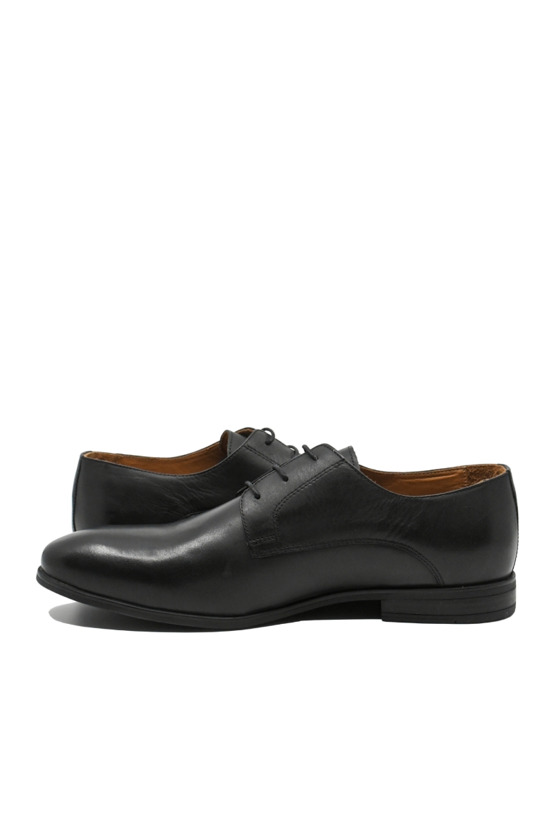 Imagine Pantofi eleganți derby negri din piele naturală MIR12097