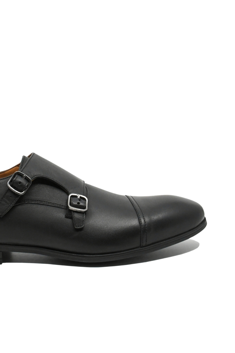 Imagine Pantofi eleganți double monk negri din piele naturală MIR12097-7