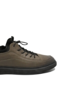 Imagine Pantofi casual kaki, din piele naturală cu inserții elastice FNX8902