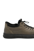 Imagine Pantofi casual kaki, din piele naturală cu inserții elastice FNX8902