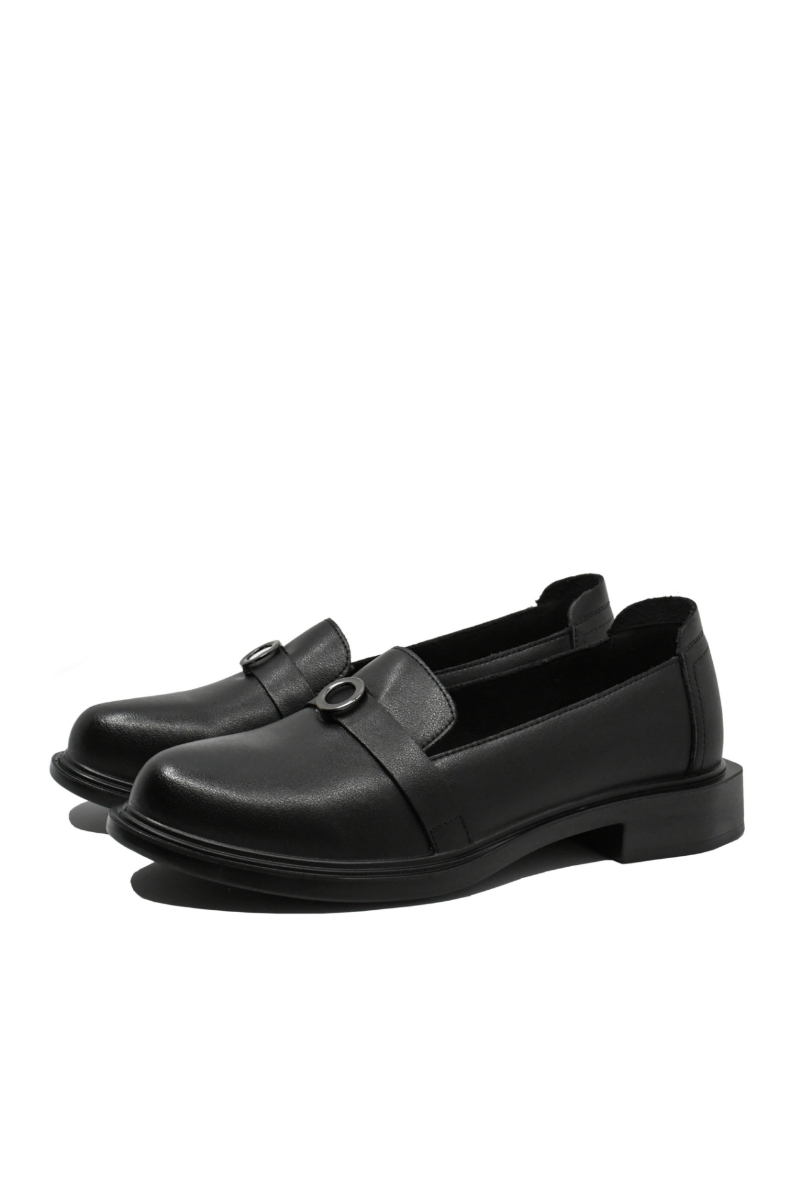Imagine Loaferi damă comozi negri din piele naturală FNX11520-7