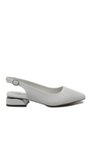 Imagine Pantofi damă albi decupați din piele naturală OTR40008