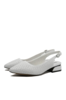 Imagine Pantofi damă albi decupați din piele naturală OTR40008