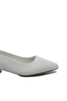 Imagine Pantofi damă albi decupați din piele naturală OTR40008