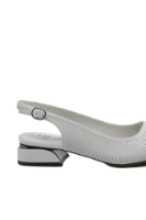 Imagine Pantofi damă albi decupați din piele naturală OTR40008