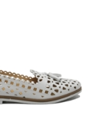 Imagine Pantofi damă albi din piele naturală cu perforații dantelate MIR105