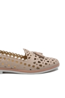 Imagine Pantofi damă roz din piele naturală cu perforații dantelate MIR105