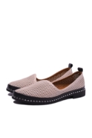 Imagine Pantofi de vară roz, din piele naturală cu aspect plasă MIR2040