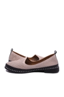 Imagine Pantofi de vară roz, din piele naturală cu aspect plasă MIR2040