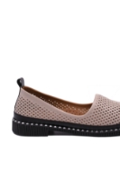 Imagine Pantofi de vară roz, din piele naturală cu aspect plasă MIR2040