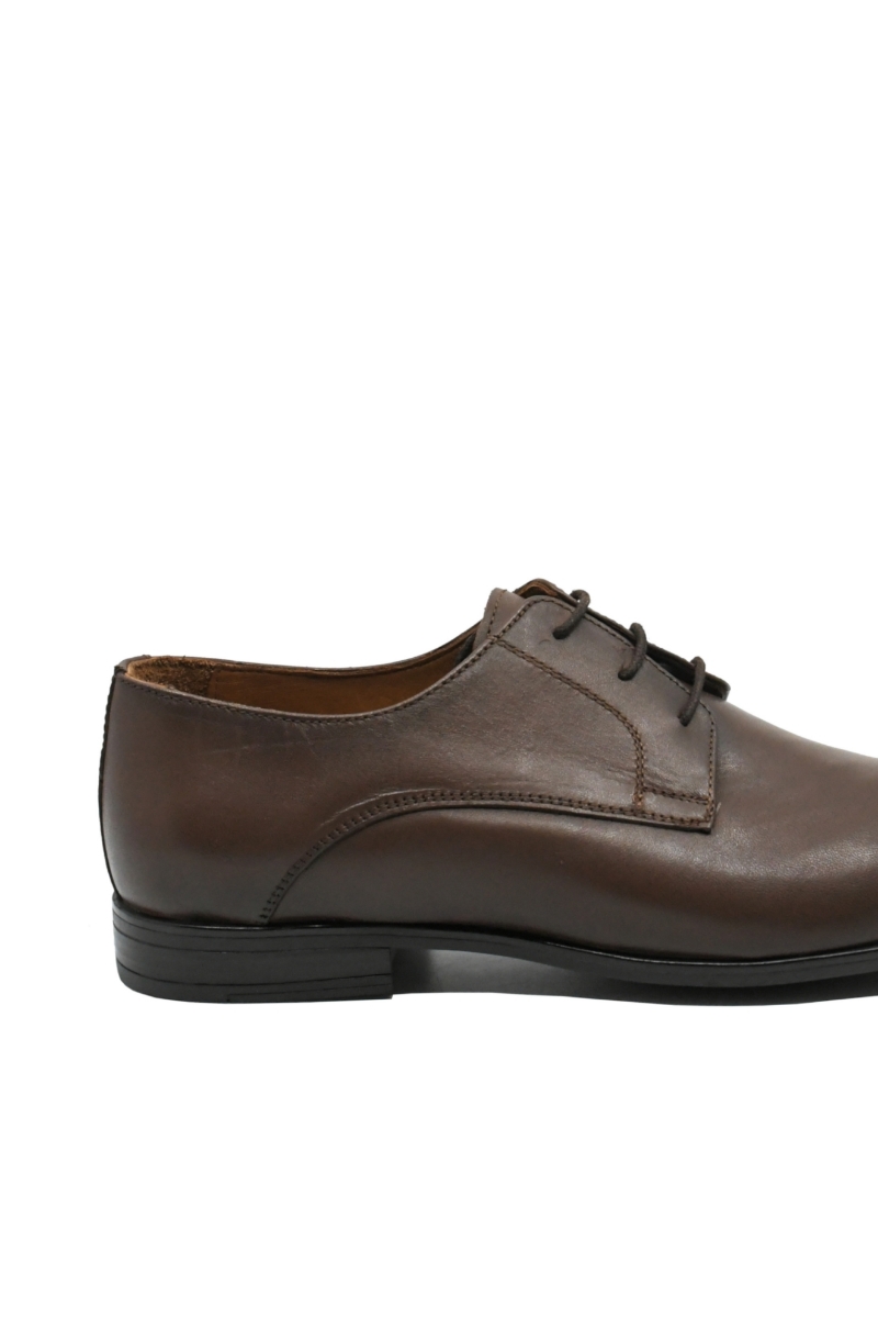 Imagine Pantofi eleganți derby maro din piele naturală MIR12097