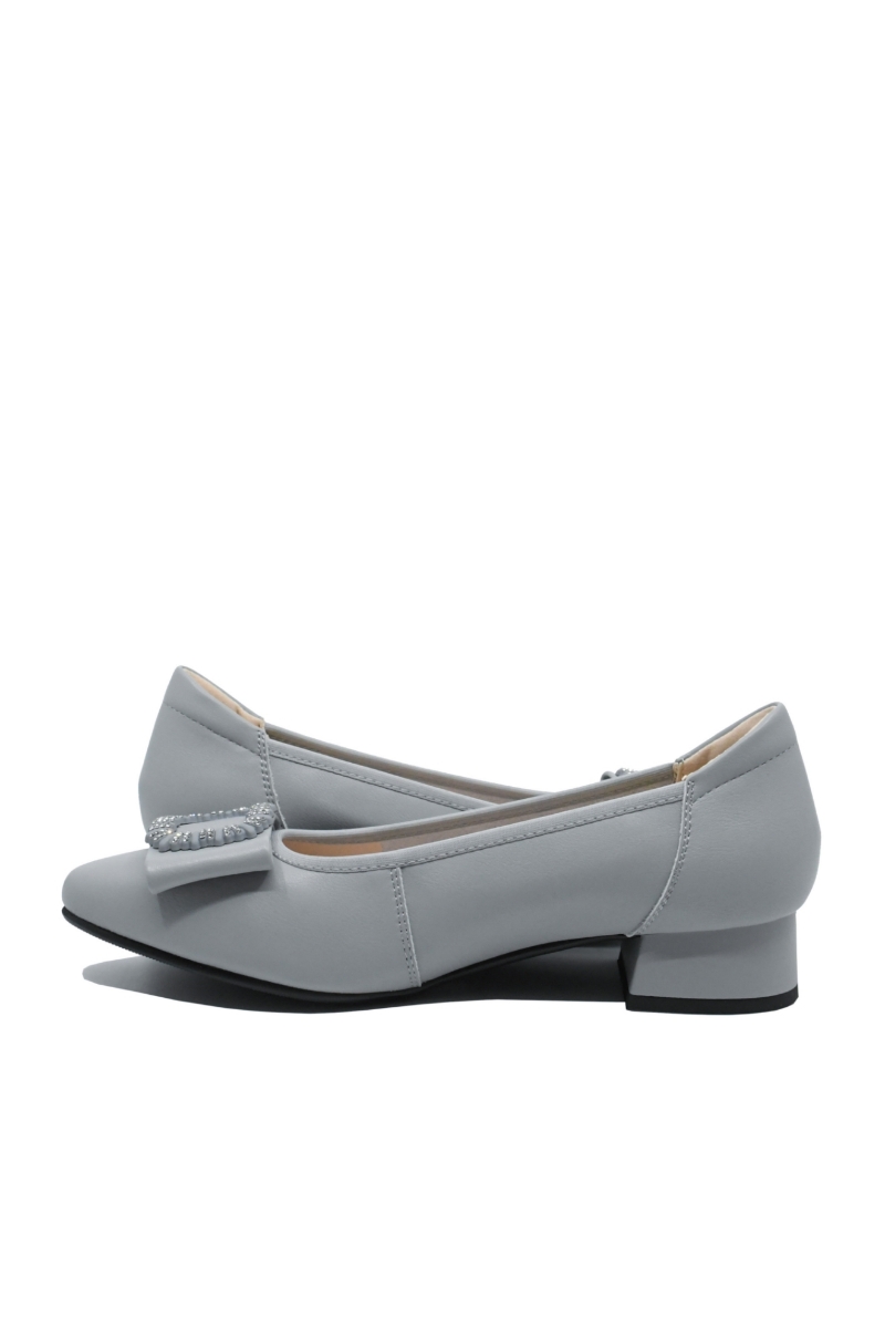 Imagine Pantofi damă cu aplicație cu ștrasuri, light blue, din piele naturală FNX5598