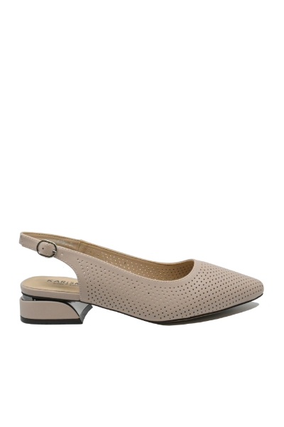 Imagine Pantofi damă apricot decupați din piele naturală OTR40008