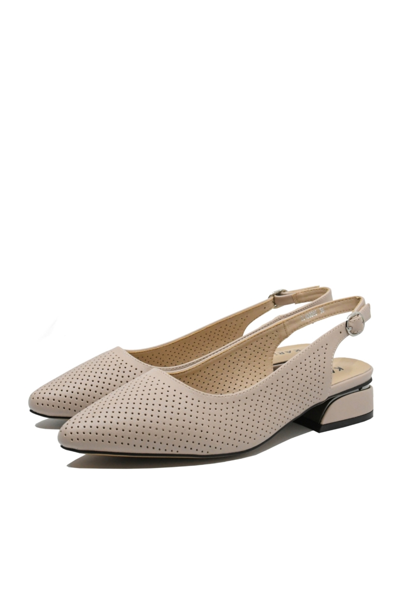 Imagine Pantofi damă apricot decupați din piele naturală OTR40008
