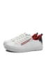 Imagine Pantofi sport damă din piele naturală, albi cu detalii roșii contrast RIK41906-80