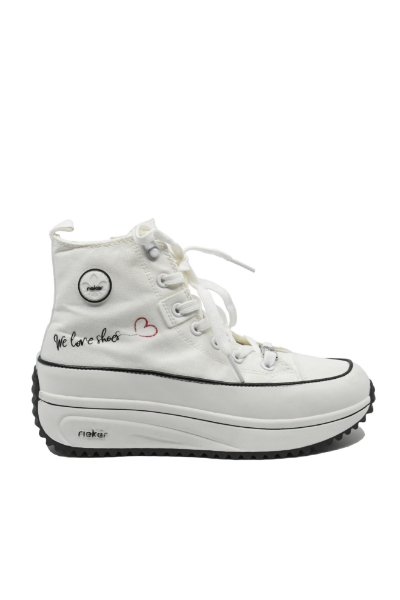 Imagine Sneakers high-top albi din material textil RIK90012-80