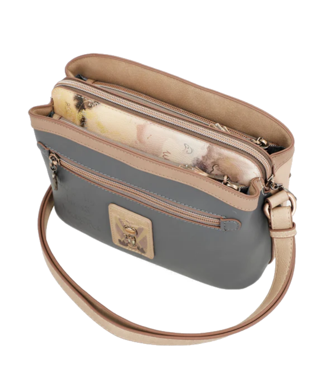 Imagine Poșetuță bej sidefat, tip crossbody, colecția Hollywood 38703-258