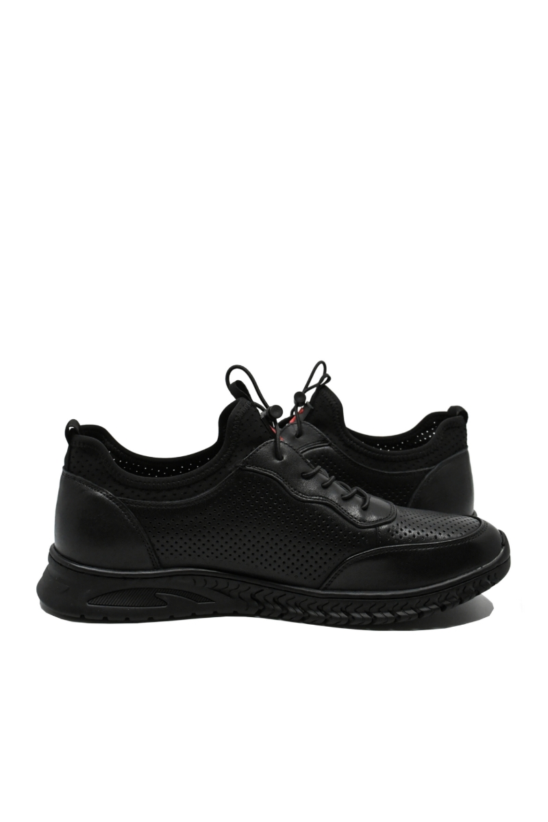 Imagine Pantofi sport negri, perforați, din piele naturală OTR640020