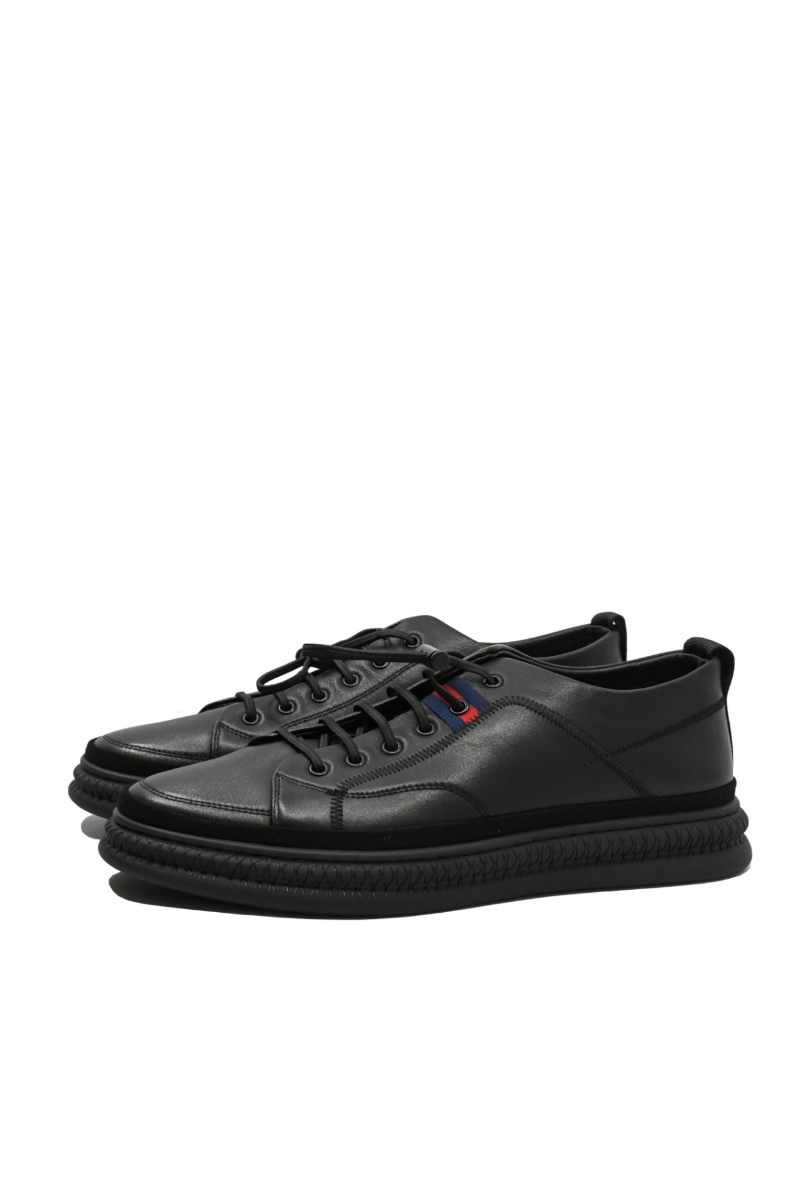 Imagine Pantofi casual-sport negri din piele naturală OTR40036