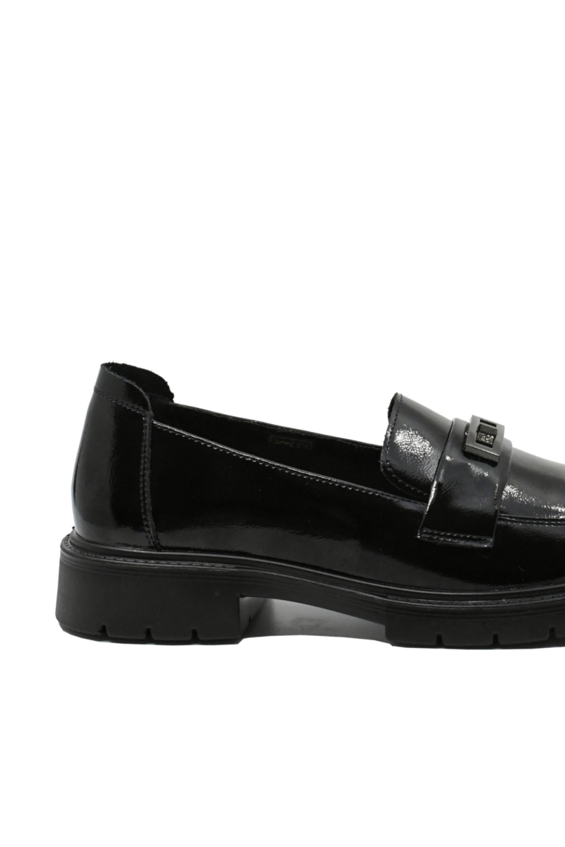 Imagine Pantofi loafer trendy negru lucios din lac FNX8301-35
