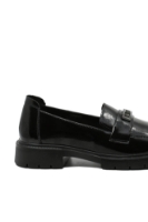 Imagine Pantofi loafer trendy negru lucios din lac FNX8301-35