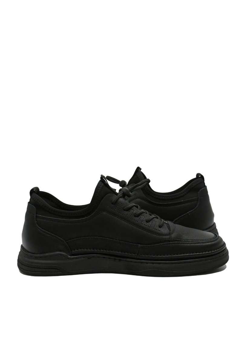 Imagine Pantofi casual-sport negri din piele naturală cu granulații fine FNX2305950