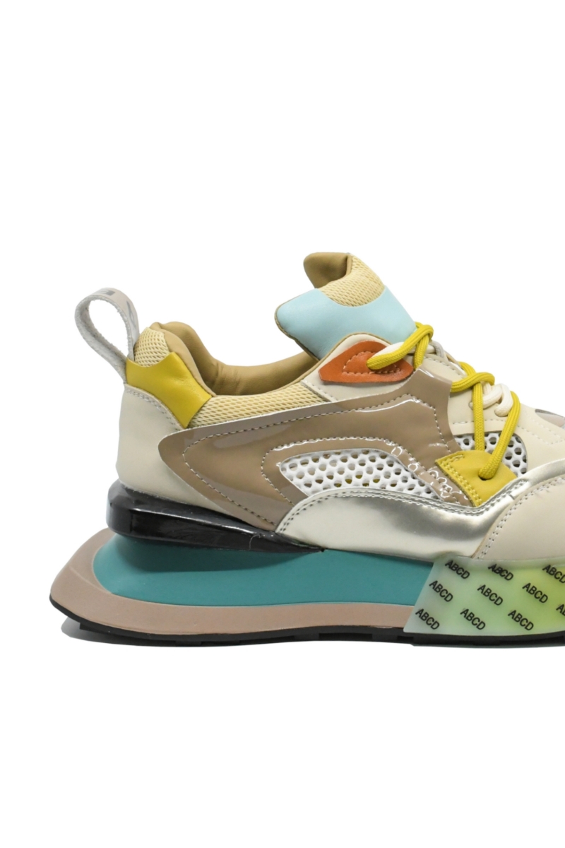 Imagine Sneakers damă ABCD, apricot, din material textil plasă și piele FLG19389