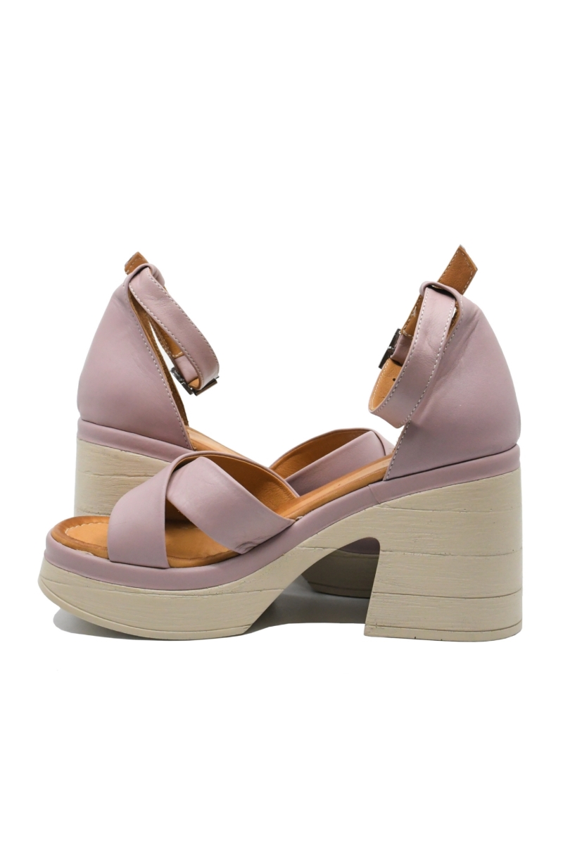 Imagine Sandale damă ultra chunky, lila, din piele naturală MIR10407