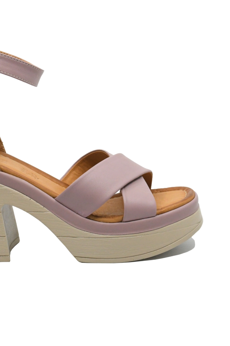 Imagine Sandale damă ultra chunky, lila, din piele naturală MIR10407