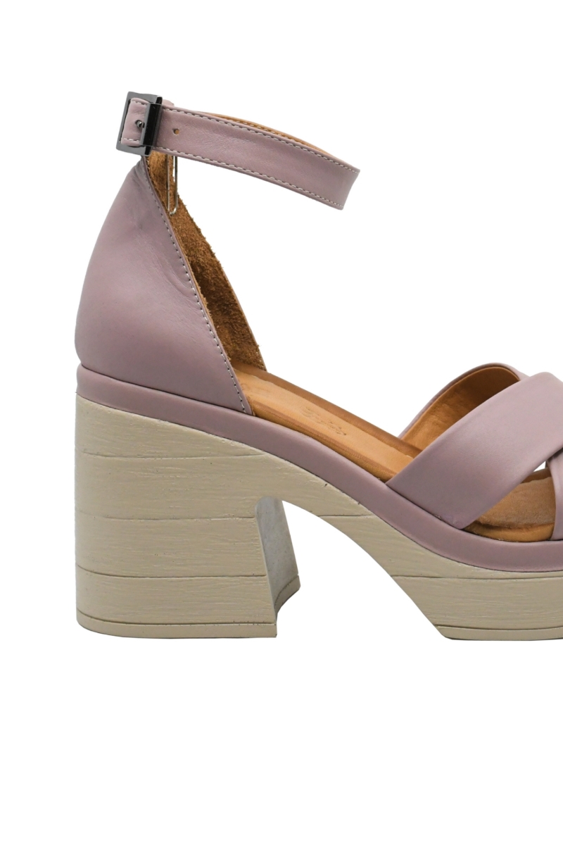 Imagine Sandale damă ultra chunky, lila, din piele naturală MIR10407