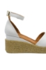Imagine Sandale damă cu talpa wedge, albe, din piele naturală MIR1809