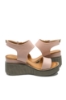 Imagine Sandale damă cu talpa wedge, roz, din piele naturală MIR1799